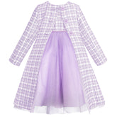 Conjunto de Vestido y Abrigo Lila para Niñas de 4 a 10 Años | Gerat